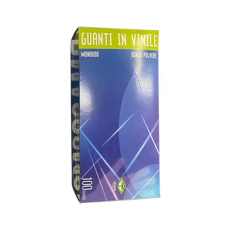 100 guanti in vinile monouso senza polvere taglia l