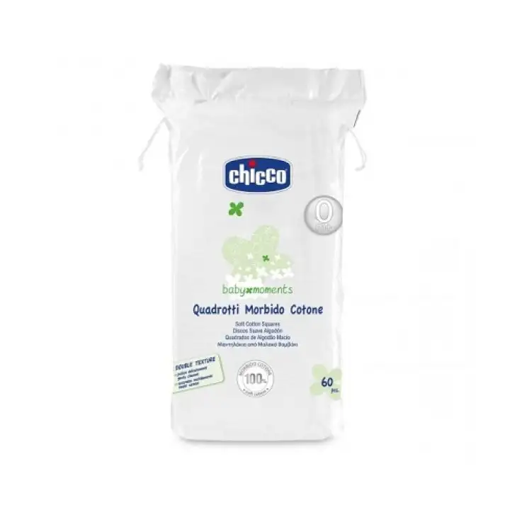 CHICCO BABY MOMENTS QUADROTTI MORBIDO COTONE 60 PEZZI