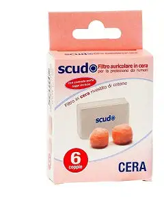Tappo auricolare earplug scudo in cera 6 coppie 12 pezzi articolo 7en081