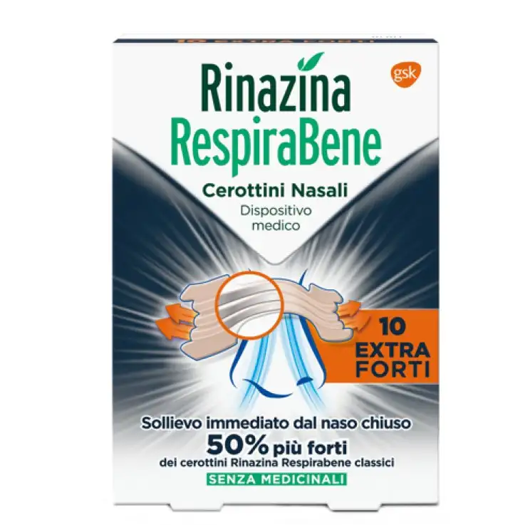 RINAZINA RESPIRABENE CEROTTI NASALI EXTRA FORTI 10 PEZZI