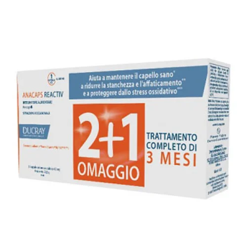 Ducray Anacaps Reactiv TRIO 3x30 Capsule - Integratore alimentare anticaduta per capelli e unghie