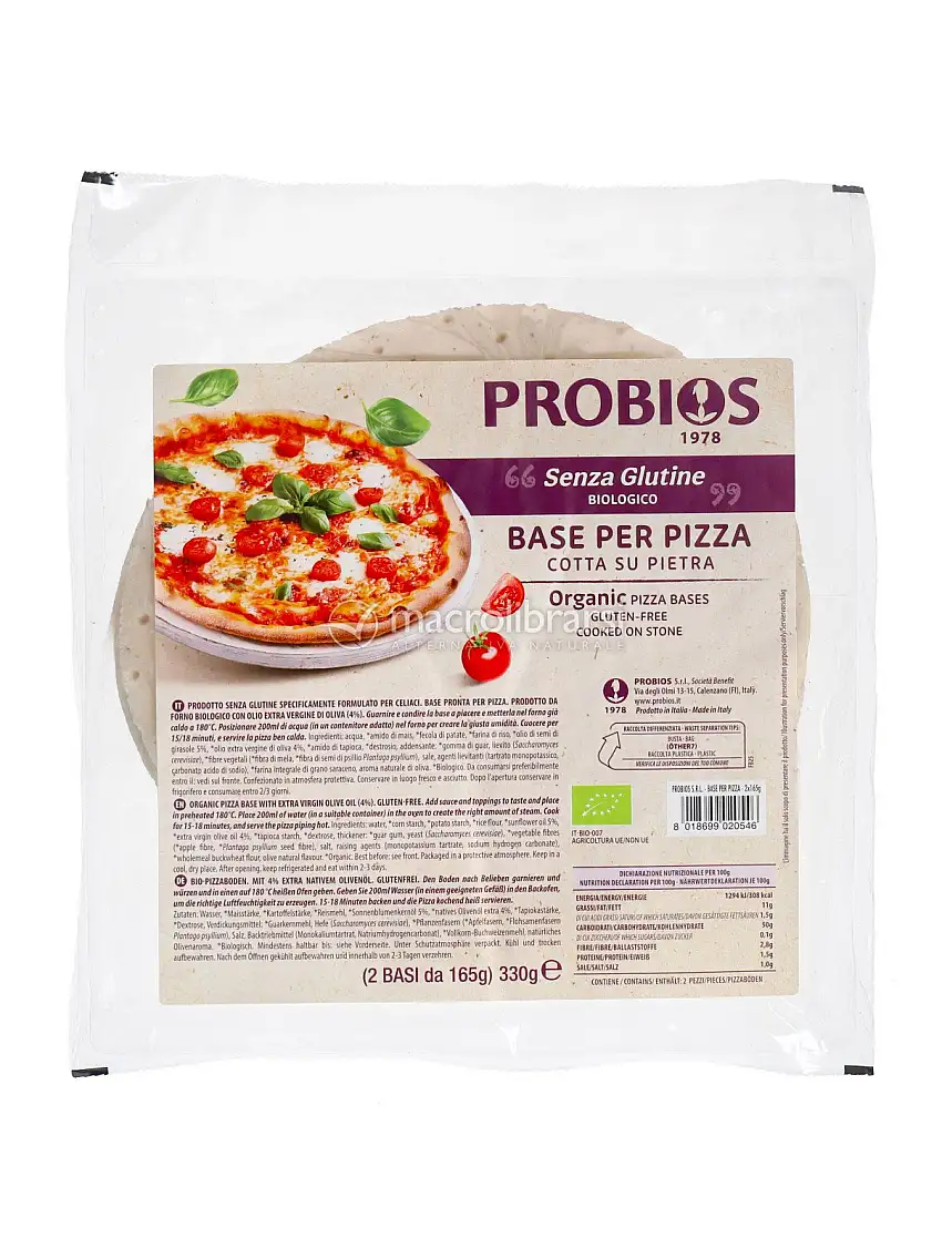 2 Basi per Pizza Senza Glutine