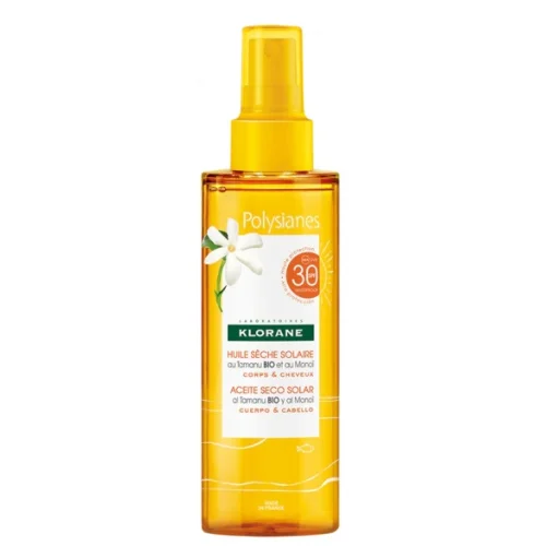 Klorane Olio Secco Solare SPF 30 200 ml - Olio nutriente per corpo e capelli