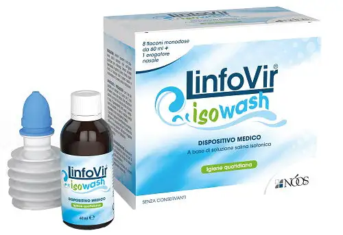 Soluzione salina isotonica linfovir isowash 8 flaconi da 60 ml