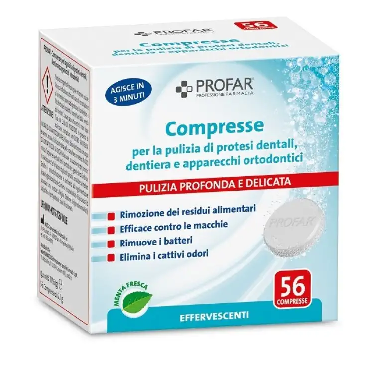 PROFAR COMPRESSE PULENTI PER DENTIERE E APPARECCHI 56 PEZZI