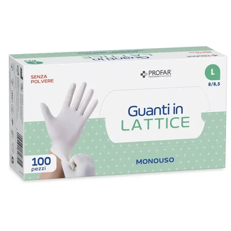PROFAR GUANTO IN LATTICE SENZA POLVERE L 100 PEZZI