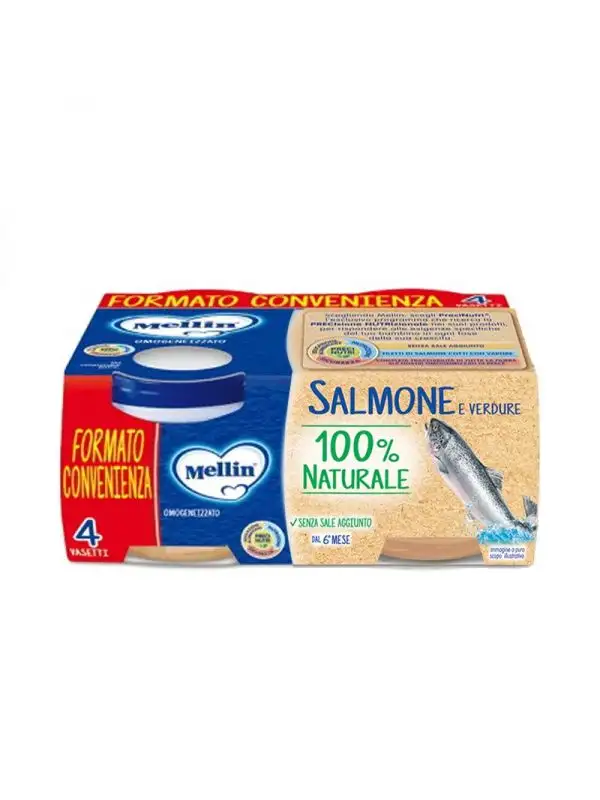 MELLIN OMOGENEIZZATO SALMONE E VERDURE 4 X 80 GRAMMI