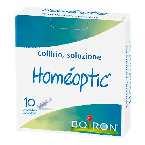 Boiron Homéoptic Collirio 10 Contenitori Monodose da 0,4 ml - Trattamento omeopatico per bruciore e stanchezza degli occhi