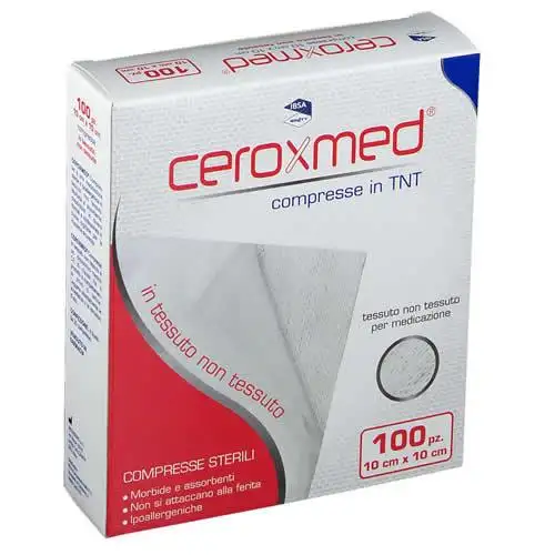 GARZA COMPRESSA IN TESSUTO NON TESSUTO CEROXMED 10X10 CM 100 PEZZI