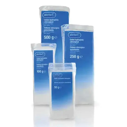 COTONE CHIRURGICO IDROFILO ALVITA 100% PURO COTONE 500 G