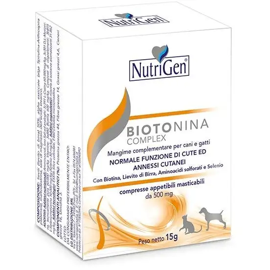 Nutrigen Biotonina Complex Mangime Complementare Per Cute Cani/Gatti 120 Tavolette