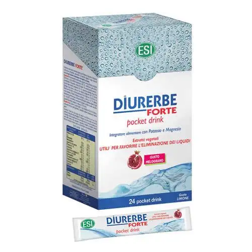 ESI DIURERBE FORTE DRENANTE MELOGRANO 24 POCKET DRINK DA 20 ML SENZA GLUTINE