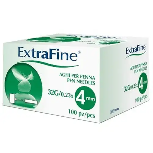 AGO PER PENNA DA INSULINA EXTRAFINE GAUGE 32 4 MM 100 PEZZI