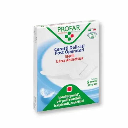 MEDICAZIONE POST OPERATORIA STERILE GARZA ANTIADERENTE 5X7,5 CM 5 PEZZI PROFAR