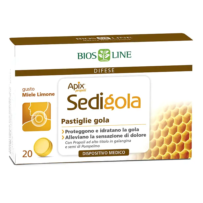 APIX PROPOLI SEDIGOLA 20 PASTIGLI GOLA GUSTO MIELE E LIMONE