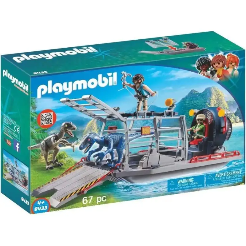 Playmobil 9433 - barca con gabbia per dinosauri