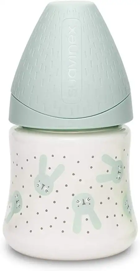 SUAVINEX HYGGE BIBERON VETRO 120ML FLUSSO LENTO S CON POIS VERDE