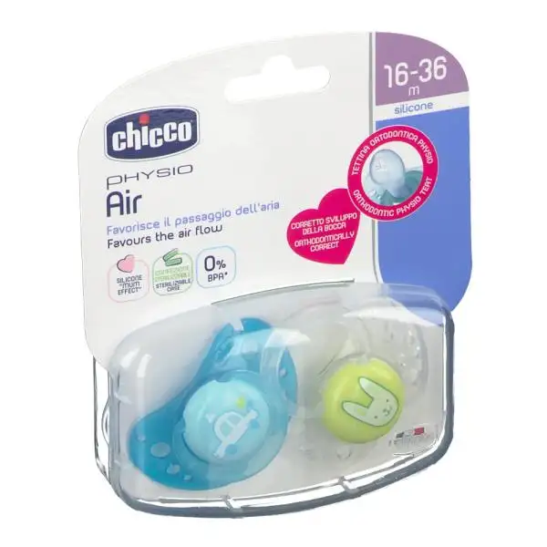Chicco Succhietto Air Boy In Silicone 16-36 Mesi 2 Pezzi