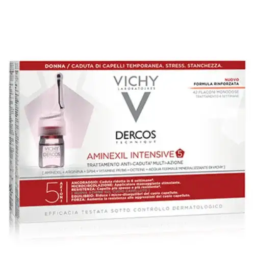 Vichy dercos aminexil intensive 5 trattamento anticaduta donna 21 fiale