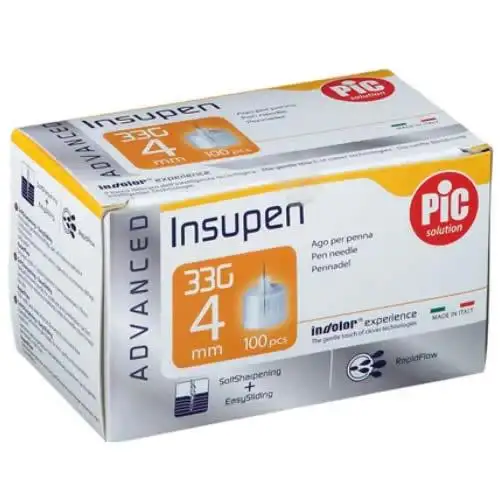 AGO PER PENNA INSULINA PIC INSUPEN ADVANCED GAUGE 33X4 MM 100 PEZZI