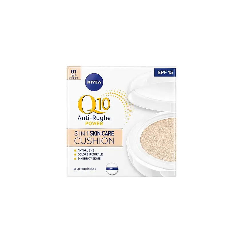 Nivea Q10 Plus Anti-Rughe 3 In 1 Skin Care Cushion SPF15 Light-Medium 15ml