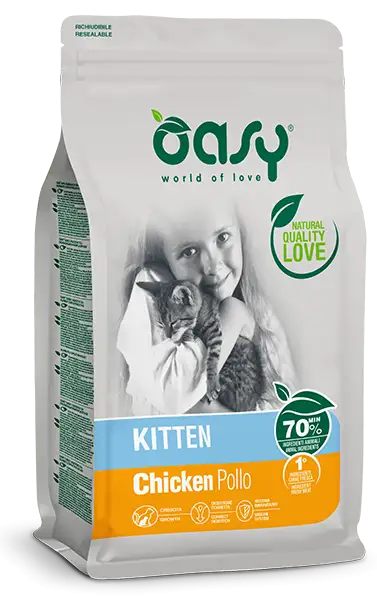 Oasy Dry Kitten Crocchette Di Pollo Per Gattini Sacco 1,5kg