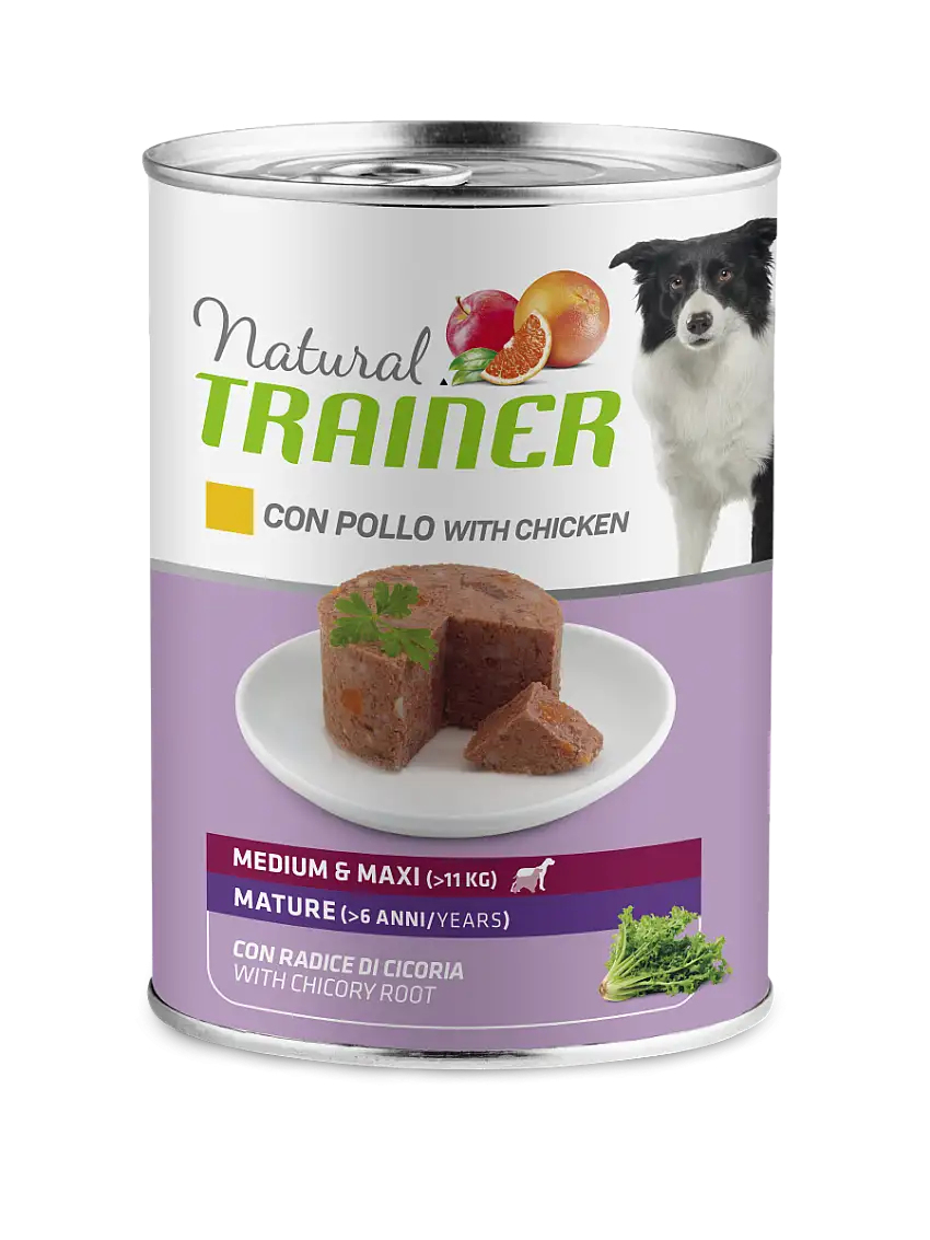 Natural Trainer Maintenance Mature Medium E Maxi Per Cani Umido Pollo Lattina 400g