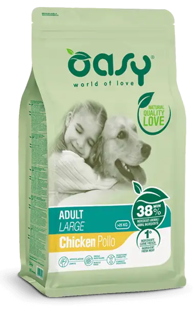Oasy Dry Crocchette Di Pollo Per Cani Adulti Taglia Grande Sacco 12kg