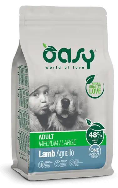 Oasy Dry Monoproteico Crocchette Al Agnello Per Cani Taglia Media/Grande Sacco 12kg