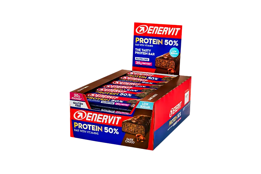 Enervit Protein Bar 50% Dark Choco 30 Barrette Da 40g