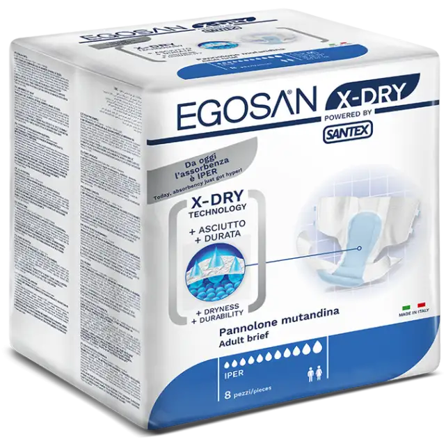 Egosan Pants X-Dry Pannoloni A Mutandina XL 8 Pezzi