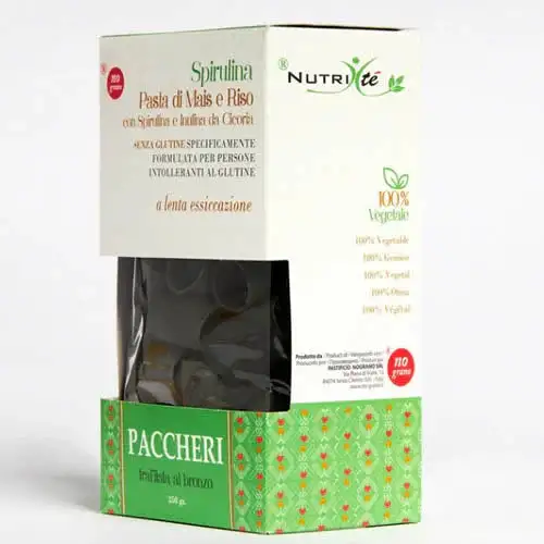 NUTRI TE' PACCHERI CON SPIRULINA MAIS E RISO 250 G