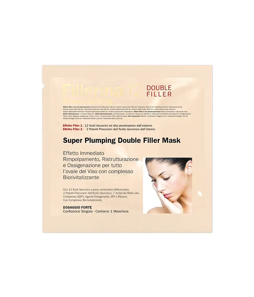 Fillerina 12 Super Plumping Double Filler Biorevitalizing Maschera Monouso Dosaggio Forte