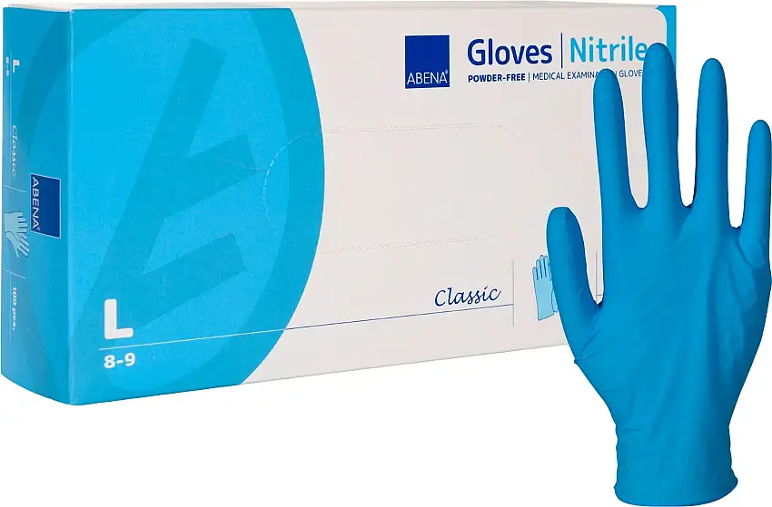 Abena Guanto Nitrile Senza Polvere Blu Taglia L 100 Pezzi