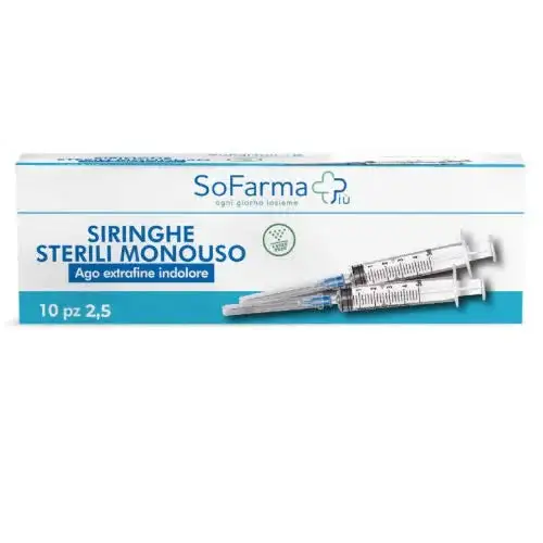 SIRINGA STERILE 2,5MM GAUGE 23 10 PEZZI SOFARMAPIU'