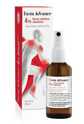 FASTUADVANCE 4% SPRAY CUTANEO SOLUZIONE 1 FLACONE IN VETRO DA 25 G CON POMPA DOSATRICE
