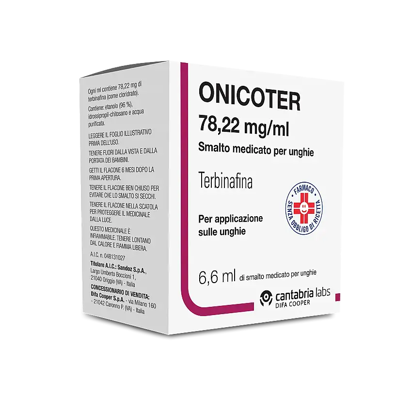 ONICOTER 78,22 MG/ML SMALTO MEDICATO PER UNGHIE 1 FLACONE IN VETRO DA 6,6 ML CON APPLICATORE