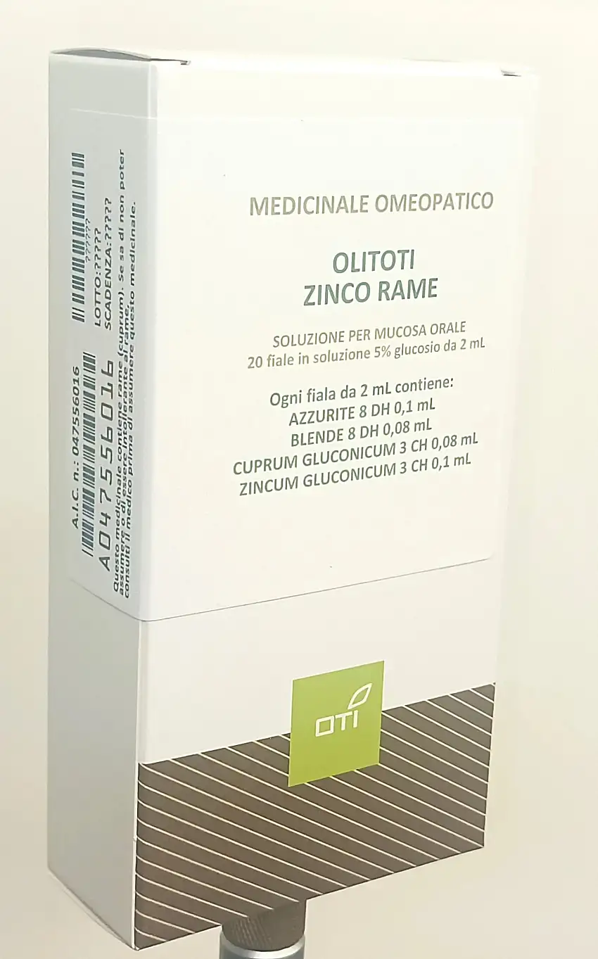 OLITOTI ZINCO RAME SOLUZIONE PER MUCOSA ORALE 20 FIALE IN VETRO IN SOLUZIONE 5% GLUCOSIO DA 2 ML