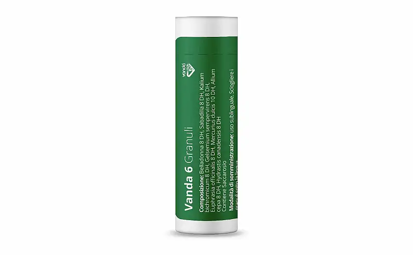 VANDA 6 GRANULI 1 CONTENITORE MULTIDOSE IN PP DA 4 G (80 GRANULI) CON TAPPO DISPENSATORE IN PS