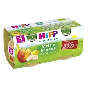 HIPP BIO MINI DESSERT MELA/BANANA 4 VASETTI X 100 G SENZA ZUCCHERI AGGIUNTI E SENZA GLUTINE