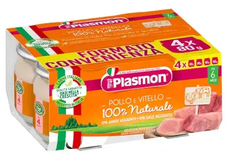 PLASMON OMOGENEIZZATO POLLO VITELLO 4 PEZZI 80 G