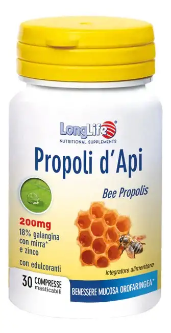 LONGLIFE PROPOLI D'API 30 COMPRESSE MASTICABILI