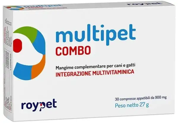 MULTIPET COMBO INTEGRAZIONE MULTIVITAMINICA CANI E GATTI 30 COMPRESSE APPETIBILI DA 900 MG