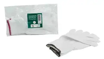 GUANTO DI FILO COTONE 100% BIANCO PER ALLERGIE DERMATOLOGICHE 7 1 PAIO
