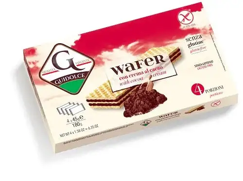 WAFER CON CREMA AL CACAO 4 PORZIONI X 45 G