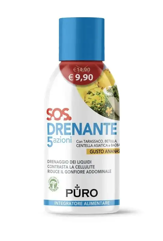 PURO DRENANTE 5 AZIONI CON BAOBAB GUSTO ANANAS 500 ML