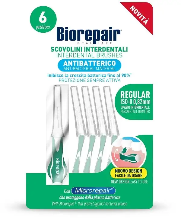BIOREPAIR SCOVOLINI INTERDENTALI ANTIBATTERICO REGULAR ISO-0 0,82 MM 6 PEZZI
