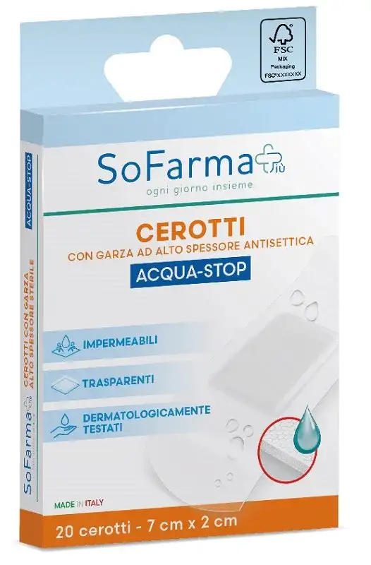CEROTTO ACQUASTOP 7X2 CM 20 PEZZI SOFARMAPIU'