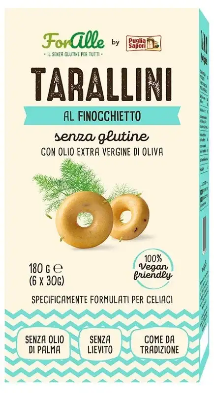 FORALLE TARALLINI SENZA GLUTINE FINOCCHIETTO 6 BUSTINE DA 30 G