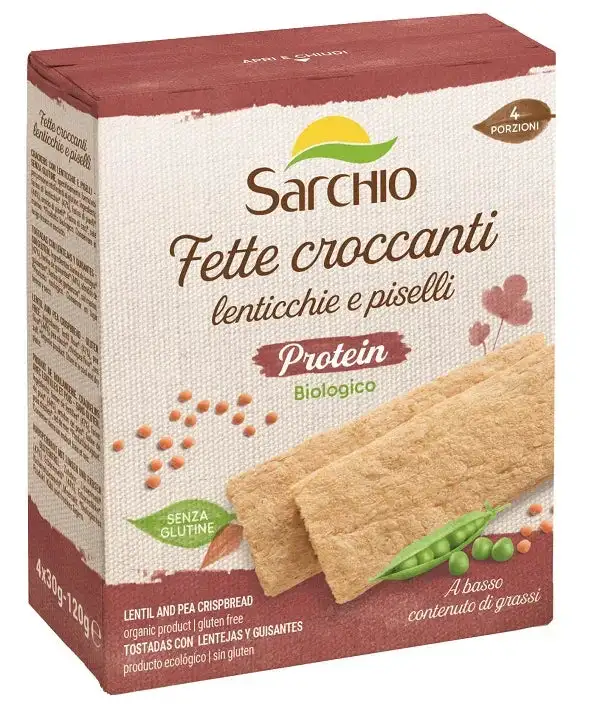 SARCHIO FETTE CROCCANTI PROTEIN LENTICCHIE E PISELLI 120 G